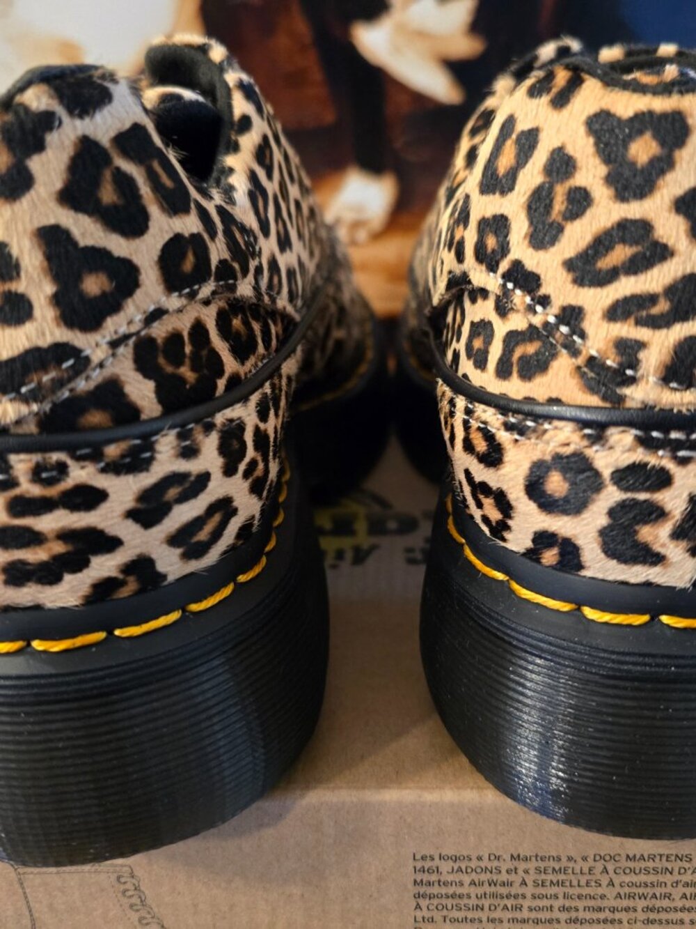 Dr. Martens Buzz 5 Eye Shoes Womens 11 Leopard Print Faux Fur Platform Oxfords - Picture 8 of 16